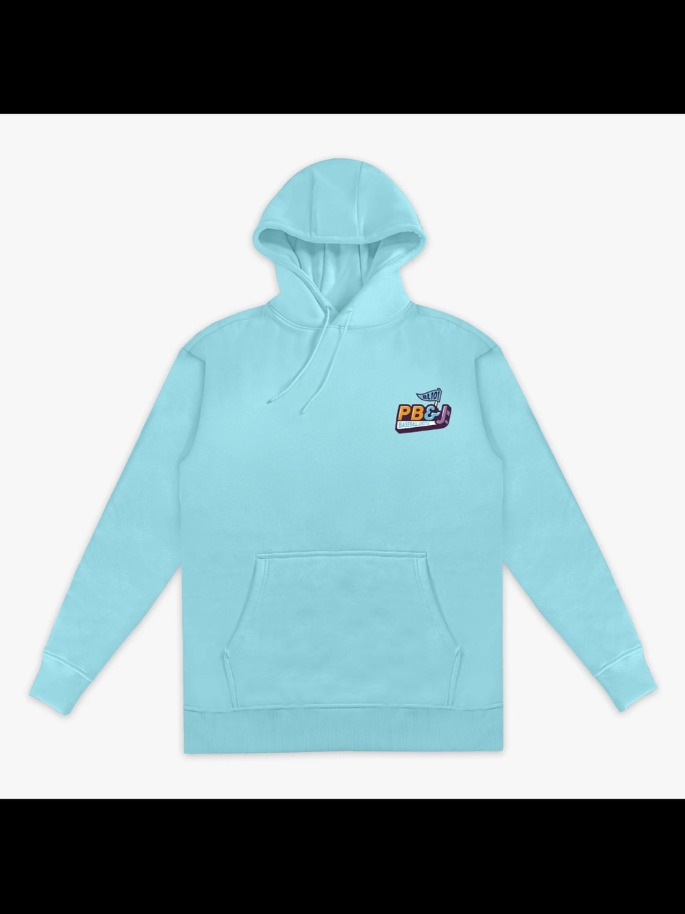 Baseball Lifestyle 101 Mens Perfect Pair Light Blue Hoodie with PB&J Logo